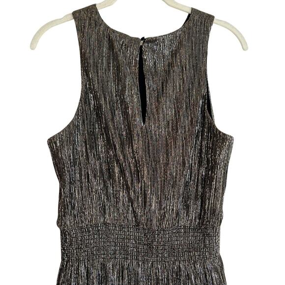 Banana Republic Metallic High-Low Dress Size 6 Gold Mix New - Picture 6 of 11